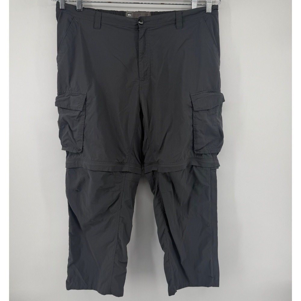 REI Convertible Cargo Pants Mens XXL‎ 2XL Gray Hiking Zip Off shorts Outdoor